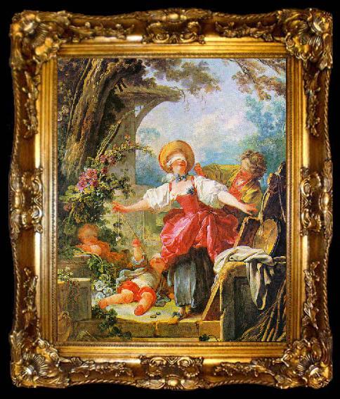 framed  Jean Honore Fragonard Le collin maillard, ta009-2