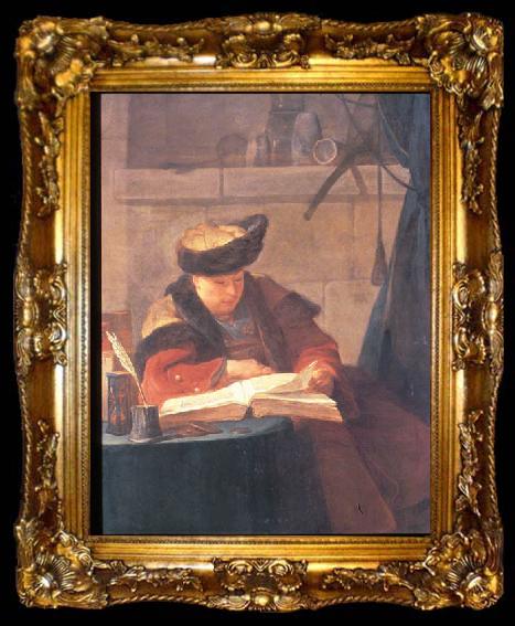framed  Jean Simeon Chardin Le philosophe lisant, ta009-2