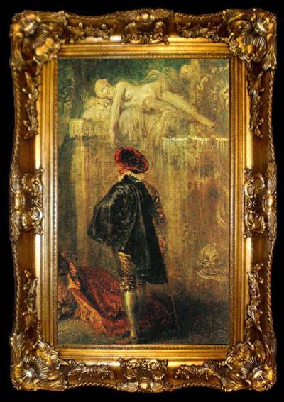 framed  Jean-Antoine Watteau Die Champs elyssees, Detail, ta009-2