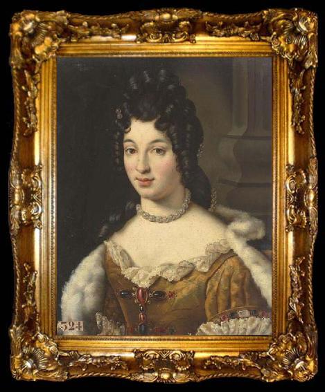 framed  Jean-Baptiste Santerre Portrait of Maria Adelaide of Savoy, ta009-2