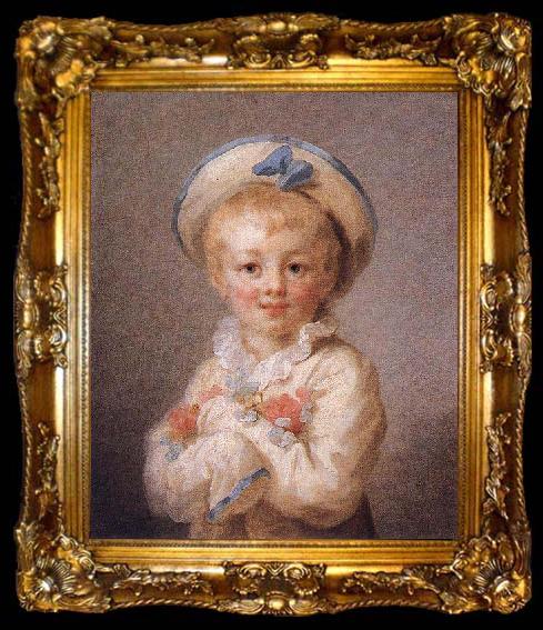 framed  Jean-Honore Fragonard A Boy as Pierrot, ta009-2