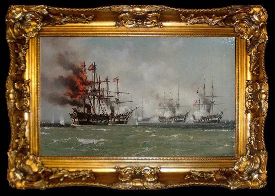 framed  Johan Carl Neumann Det ostrigske flagskib, ta009-2