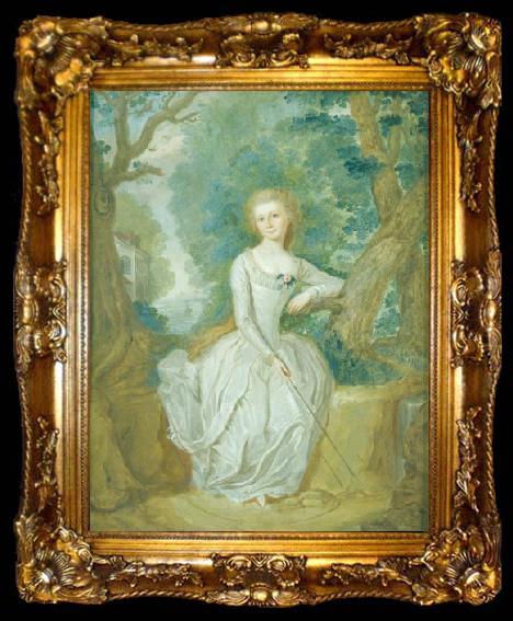 framed  Johann Martin Stock Portrait of a woman, ta009-2