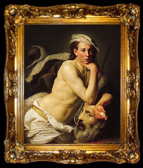 framed  Johann Zoffany Self portrait as David with the head of Goliath, ta009-2