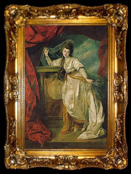 framed  Johann Zoffany Portrait of female, ta009-2