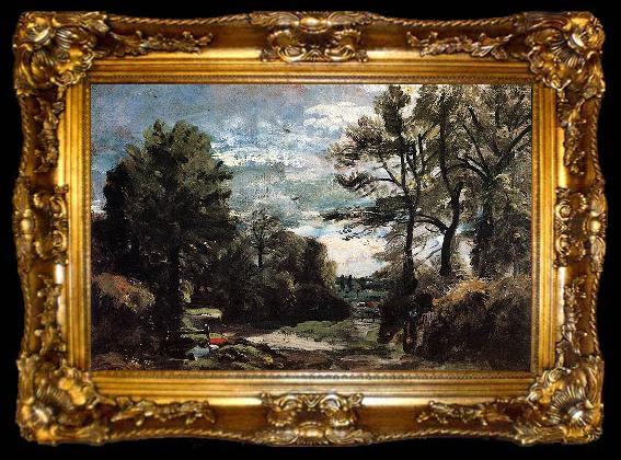 framed  John Constable A Lane near Flatford, ta009-2