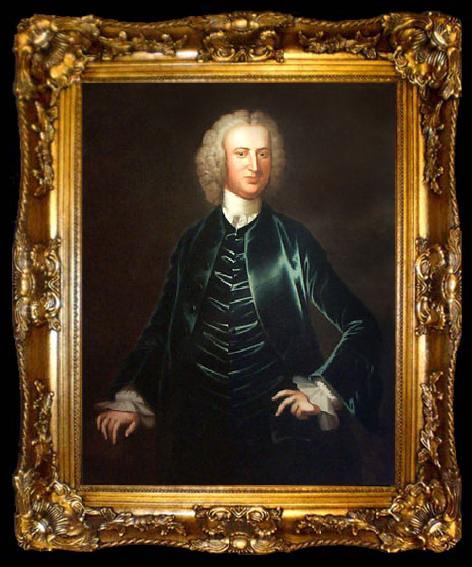 framed  John Wollaston Portrait of Bendict Calvert Maryland politician and planter, ta009-2