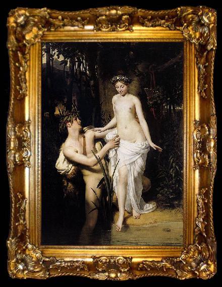 framed  Joseph-Desire Court Une jeune fille venant trouver le fleuve Scamandre ou Nymphe et Faune au bain, ta009-2