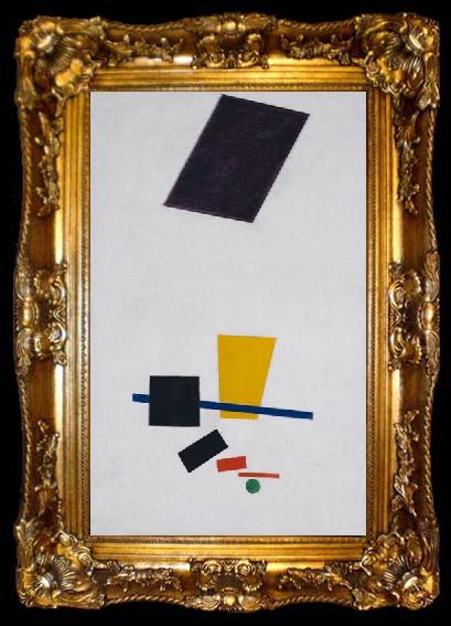 framed  Kazimir Malevich Painterly Realism of a Football Player--Color Masses in the 4th Dimension, oil on canvas painting by Kazimir Malevich, 1915, Art Institute of Chicago, ta009-2