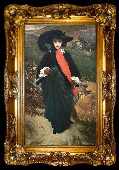 framed  Lord Frederic Leighton Portrait of May Sartoris, ta009-2