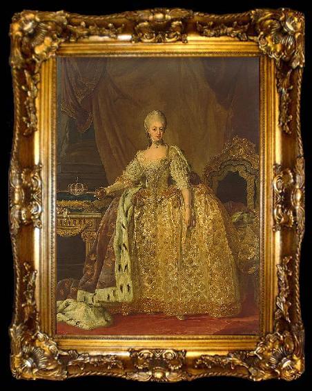 framed  Lorens Pasch the Younger Sophia Magdalene of Brandenburg Kulmbach, ta009-2