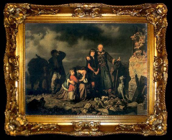 framed  Louis Leopold  Boilly Placz na pogorzelisku po napadzie Tatarow, ta009-2