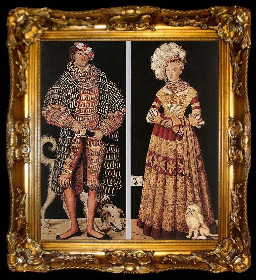 framed  Lucas Cranach Doppelbildnis Herzog Heinrichs des Frommen und seiner Gemahlin Herzogin Katharina von Mecklenburg, ta009-2