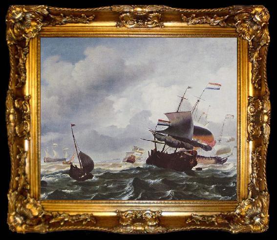 framed  Ludolf Bakhuizen Schiffe im Sturm, ta009-2