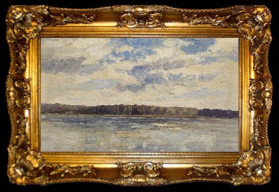 framed  Marie Egner On the Danube near Vienna, ta009-2