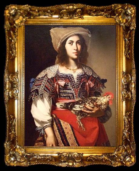 framed  Massimo Stanzione Woman in Neapolitan Costume, ta009-2