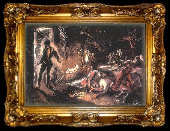 framed  Max Slevogt Don Giovannis Begegnung mit dem steinernen Gast, ta009-2