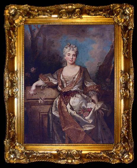 framed  Nicolas de Largilliere Jeanne-Henriette de Fourcy, Marquise de Puysegur, ta009-2