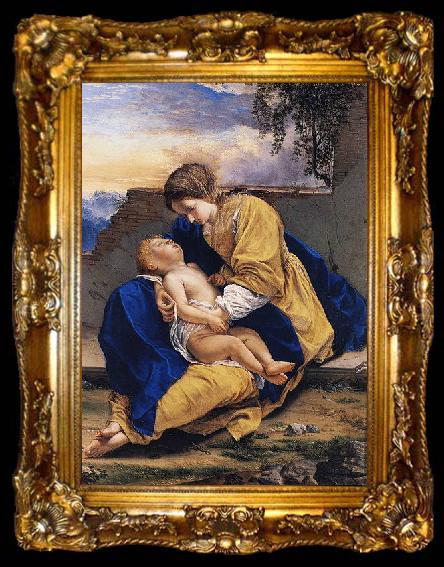 framed  Orazio Gentileschi Madonna and Child in a Landscape, ta009-2