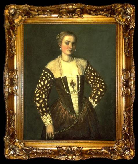 framed  Paolo Veronese Portrait de femme, ta009-2