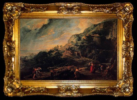 framed  Peter Paul Rubens Ulysses and Nausicaa on the Island of the Phaeacians, ta009-2