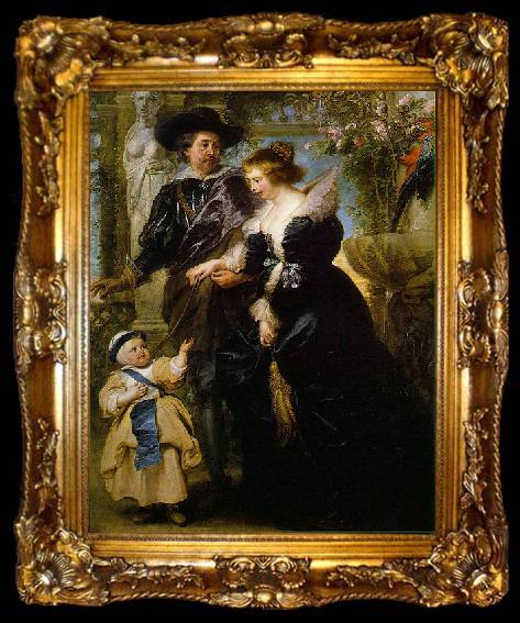 framed  Peter Paul Rubens Rubens, his wife Helena Fourment, and their son Peter Paul, ta009-2