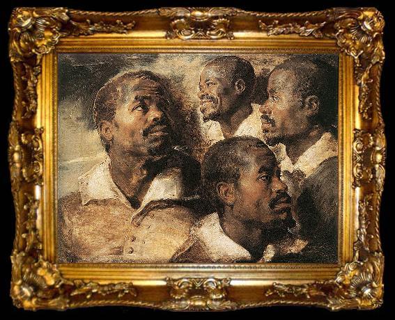 framed  Peter Paul Rubens Four Studies of the Head of a Negro, ta009-2