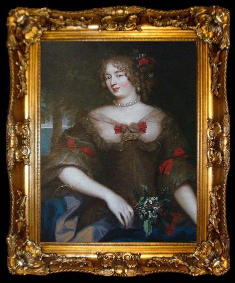 framed  Pierre Mignard Portrait of Francoise Marguerite de Sevigne, ta009-2