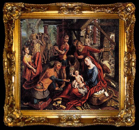 framed  Pieter Aertsen The adoration of the Magi, ta009-2