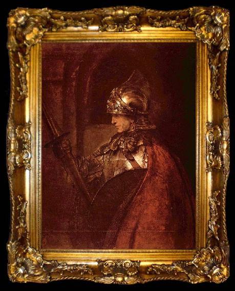 framed  Rembrandt Peale Mann mit Rustung, ta009-2