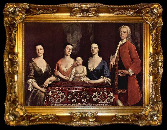 framed  Robert Feke Familienportrat des Isaac Royall, ta009-2
