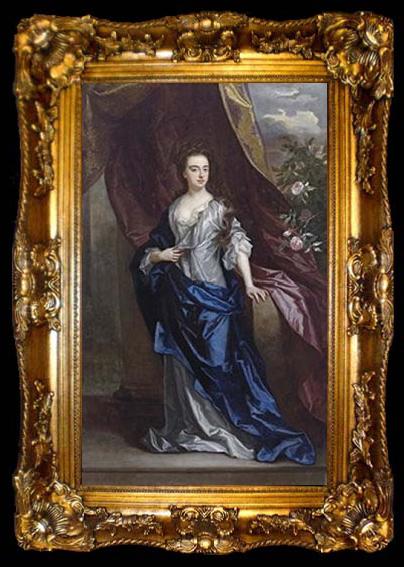 framed  Sir Godfrey Kneller Portrait of Elizabeth Colyear, Duchess of Dorset (1687-1768); wife of the 1st Duke of Dorset, ta009-2