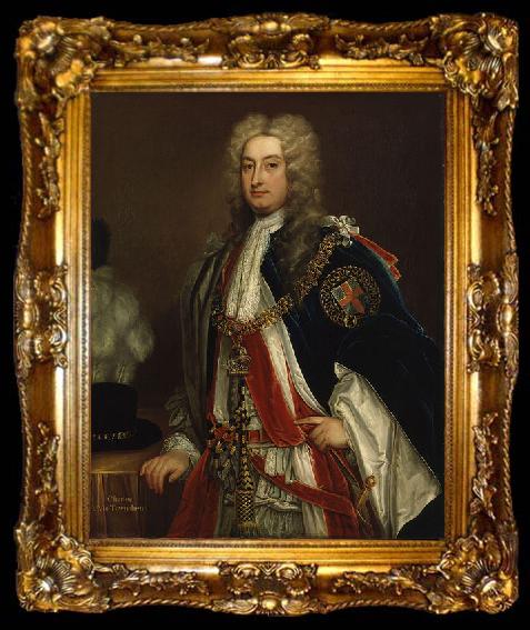 framed  Sir Godfrey Kneller Portrait of Charles Townshend, ta009-2
