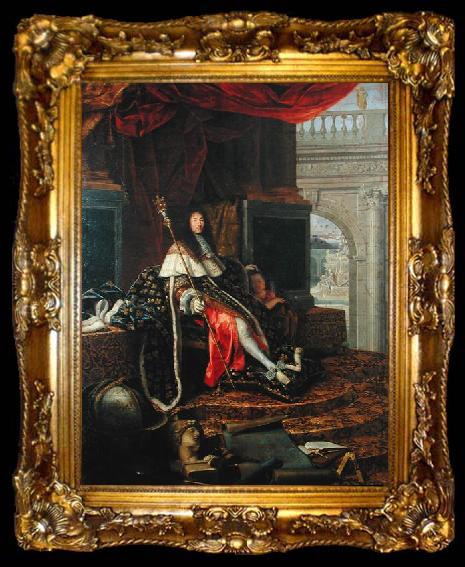 framed  Testelin,Henri Portrait of Louis XIV of France, ta009-2