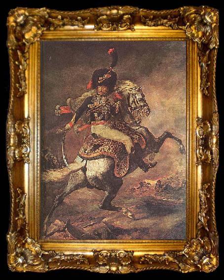 framed  Theodore Gericault Charging Chasseur by Theodore Gericault, ta009-2