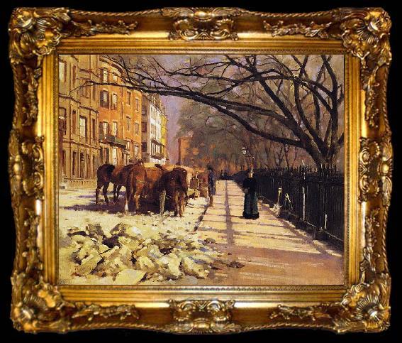 framed  Theodore Robinson Beacon Street, Boston, ta009-2