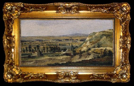 framed  Theodore Rousseau Panoramic Landscape, ta009-2