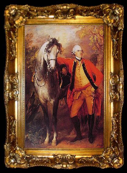 framed  Thomas Gainsborough Portrait of Edward Ligonier, 1st Earl Ligonier, ta009-2