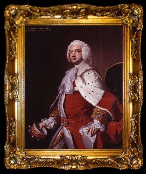 framed  Thomas Hudson Portrait of John Perceval, ta009-2