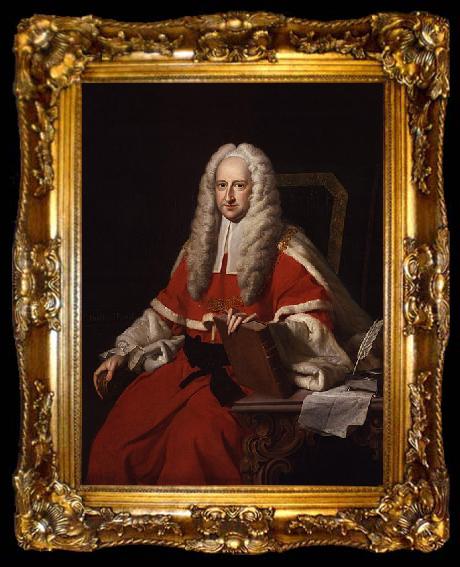 framed  Thomas Hudson Portrait of Sir John Willes, ta009-2