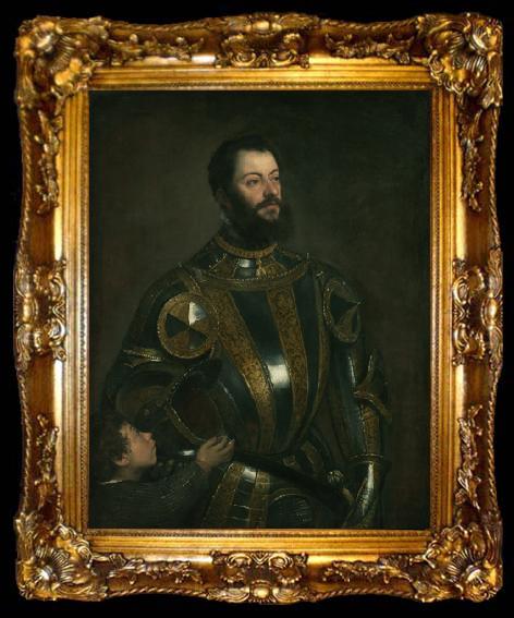 framed  Titian Portrait of Alfonso d