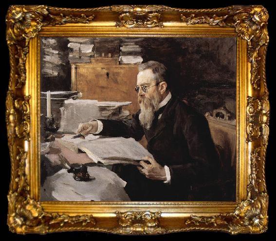 framed  Valentin Serov Portrait of the composer Nikolai Andreyevich Rimsky-Korsakov, ta009-2