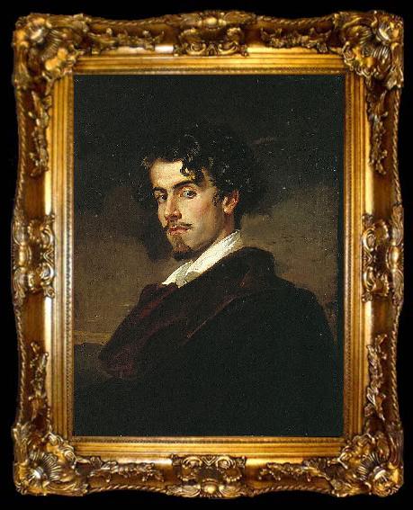 framed  Valeriano Dominguez Becquer Bastida portrait of Gustavo Adolfo Becquer, ta009-2