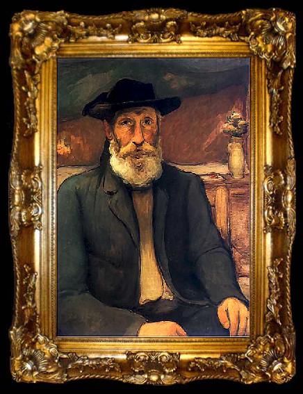 framed  Wladyslaw slewinski Self-portrait in Bretonian hat, ta009-2