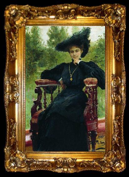 framed  llya Yefimovich Repin Portrait of actress Maria Fyodorovna Andreyeva, ta009-2