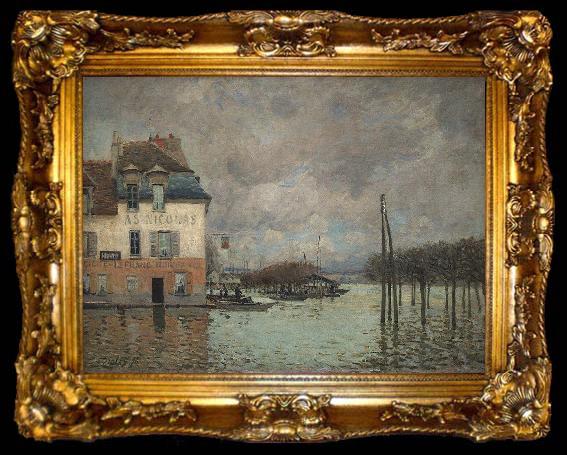 framed  unknow artist Painting of Sisley in the Orsay Museum, Paris, ta009-2