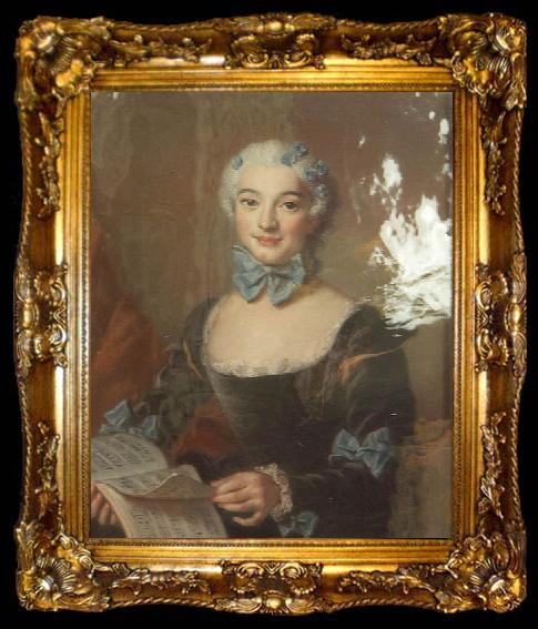 framed  unknow artist Portrait of Mme Thiroux d