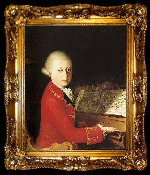 framed  unknow artist Wolfang Amadeus Mozart (aged 14) in Verona, ta009-2