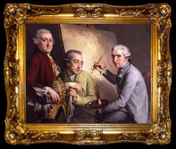framed  unknow artist Portrait of Agostino Carlini; Francesco Bartolozzi; Giovanni Battista Cipriani, ta009-2