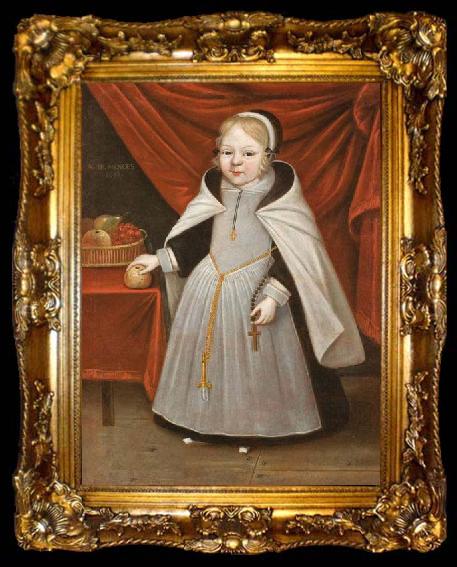 framed  unknow artist Portrait of a girl with a rosary, ta009-2